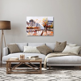 Sklenený obraz - Život v meste (70x50 cm)