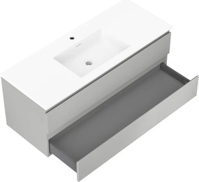 Mexen Orio, kúpeľňová skrinka 120 cm s umývadlom Otis, 2 zásuvky, šedá matná/biela matná, 91A10-12047-2-BFF62-W18M01