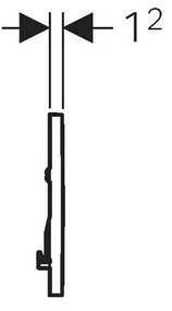 GEBERIT Sigma30 ovládacie tlačítko štart stop, brúsený chróm/lesklý chróm/brúsený chróm, 115.893.KX.1