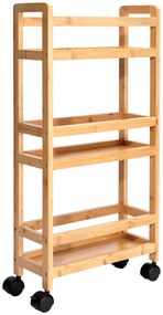 Bambusový pojazdný regál Inaki prírodný