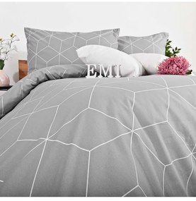 Obliečky bavlnené Alya grey EMI, Štandardný set jednolôžko obsahuje 1x 140x200 + 1x 70x90
