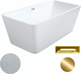 Besco Akrylátová voľne stojaca vaňa Evita Glam S 160x80 BESCO-Typ výpuste: Click-Clack s prepadom, grafit, BESCO-Rozmery: 160x80, BESCO-Farba: Biela/…