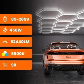 LED stropné svietidlo LED/456W/85-265V 6500K 522x298 cm CRI 90 IP54 biela