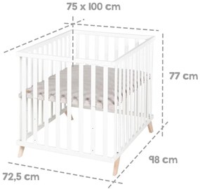 Biela detská ohrádka z bukového dreva 75x100 cm Lil Planet – Roba