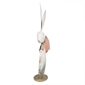 Kovová dekoratívna socha králik na vajíčku - 35*11*56 cm