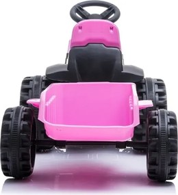 LEAN CARS TR1908T Batériový traktor s prívesom ružový