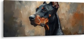 Obraz - Portrét Dobermana (120x50 cm)