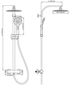 Schütte Sprchová tyč Madura Fresh s termostatickou batériou (čierna)  (100335878)