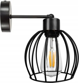 BERGE Nástenná lampa - kinkiet - E27 - KULA - čierna