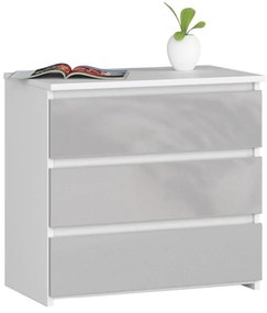 Nočný stolík CL3 60 cm biely / metalický, lesk