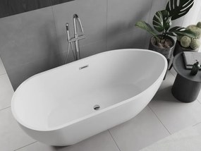 Mexen Eos, voľne stojaca vaňa 150 x 75 cm, biela, chrómový prepad, 52471507500-01