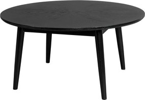 Čierny okrúhly konferenčný stolík v dekore duba ø 80 cm Fabio – White Label