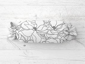 Biante Vankúš valec bonbon Sandra SA-271 Sivé designové kvety na bielom 15x60 cm