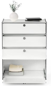 Komoda Kovová komoda »CN3« so zásuvkami a výklopným priečinkom, biela