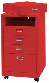 Zásuvková skrinka HWC-L49, kov 75x40x41cm 5 zásuviek - červená
