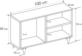 TV stolík ZISINO 100 cm antracitový