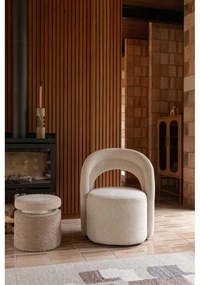 Krémové otočné kreslo z textílie buklé Seina – Dutchbone