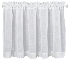 KRÁTKA ZÁCLONA NA PÁSKE FOX 60X150 CM BIELA