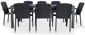 Záhradný jedálenský set Viking XL 190cm + 8x ratanová stolička Roma