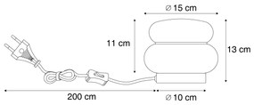 Japandi stolná lampa béžová s opálovým sklom 15cm - Miele