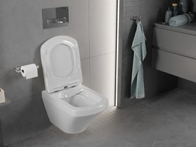 Mexen Vito, závesné WC Rimless 54,5 x 37 cm s pomaly padajúcim sedátkom z duroplastu, biela, 30174000