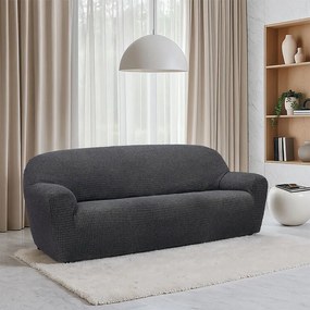 Super strečové poťahy RUBINIA antracitová dvojkreslo (š. 140 - 180 cm)