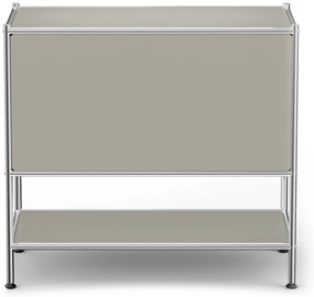 Kovová odkladacia skrinka »CN3« s výklopným priečinkom, svetlosivá