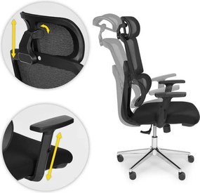 Ergonomická sieťovaná kancelárska stolička s nastaviteľnou opierkou hlavy