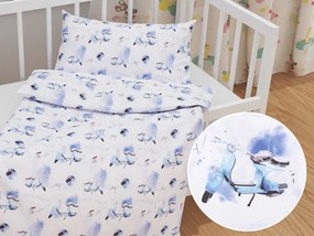 Biante Detské bavlnené posteľné obliečky do postieľky Sandra SA-289 Viva Italia modrá Do postieľky 90x140 a 40x60 cm