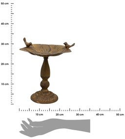 Napájadlo pre vtáky na nohe Laura, 29,5x26 cm, kov, hnedá