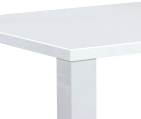 Autronic - jedálenský stôl 160x90x76 cm, vysoký lesk biely - AT-3008 WT AKCE