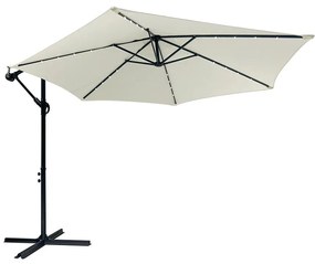 Veľký polohovateľný slnečník AVENBERG SUNNY LED 300, priemer 3M, béžová