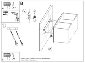 Nástenné svietidlo Quad, 2x biele kovové tienidlo