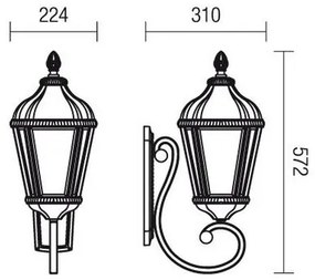 Redo 9656 - Vonkajšia nástenná lampa ESSEN 1xE27/70W/230V IP44 hnedá/patina