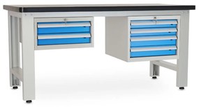 Dielenský stôl Solid MDF-24, 180 cm, 2 závesné boxy, čierna