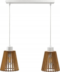 Drevený LED luster stropný závesný lampa E27