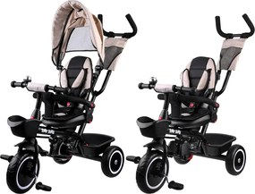 Trojkolesový bicykel Tiny Bike 3v1, béžový, so strieškou SP0650