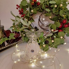 DECOLED Sklenený anjel, 7 x 11 cm