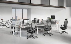 Kancelárska ergonomická stolička ATOMIC — sieť / látka, čierna, nosnosť 130 kg
