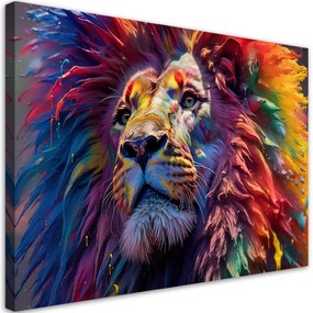 Gario Obraz na plátne Lev s farbami Rozmery: 60 x 40 cm
