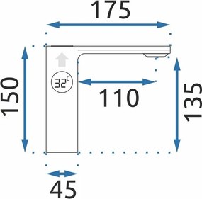 Rea Mils LCD, umývadlová batéria, chrómová, REA-B2000