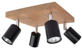Spot-Light DO2910451 - Stropné bodové svietidlo MANARA 4xGU10/5W/230V borovica