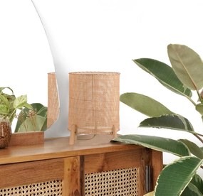 Ratanová stolová lampa SULION Wala, výška 35 cm