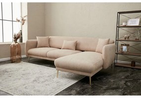 Béžová rohová pohovka (pravý roh/s leňoškou) Simena – Balcab Home
