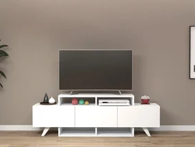 TV stolík/skrinka Duvabu (biela) . Akcia -17%. Vlastná spoľahlivá doprava až k Vám domov. 1095353