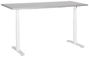 Elektricky nastaviteľný písací stôl 160 x 72 cm sivá/biela DESTINAS Beliani