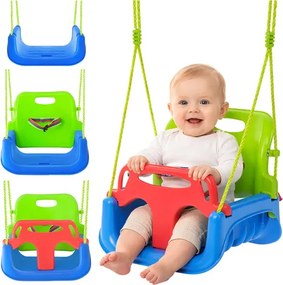 Rastúca detská hojdačka  3v1 na lanách - do interiéru aj záhrady modrá