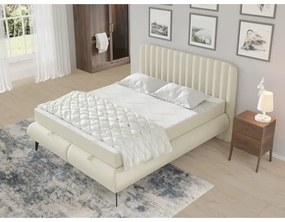 Čalúnená posteľ s matracmi a úložným priestorom ALEXA 140x200 cm béžová