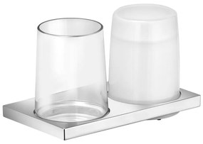 Keuco Edition 11 - Nástenný dvojitý držiak s pohárom a dávkovačom tekutého mydla, chróm 11153019000