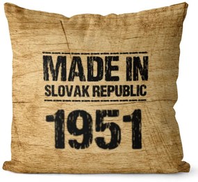 Vankúš Made In + rok (Veľkosť: 55 x 55 cm, rok: 1951)